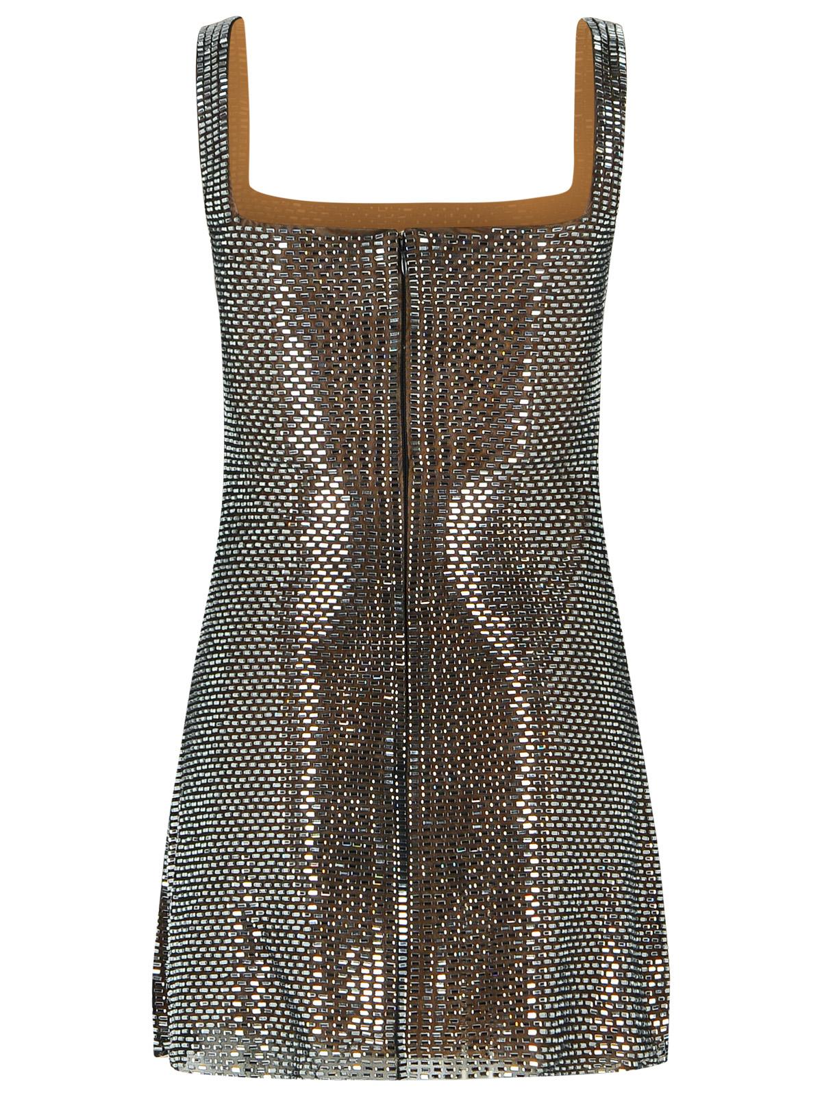 Self Portrait 'Rhinestone' Grey Polyester Dress Women