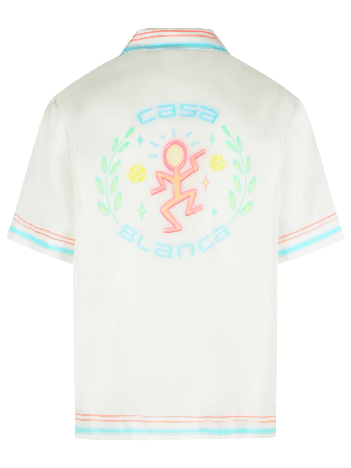 Casablanca 'Dance Joy' White Silk Shirt Men CASABLANCA