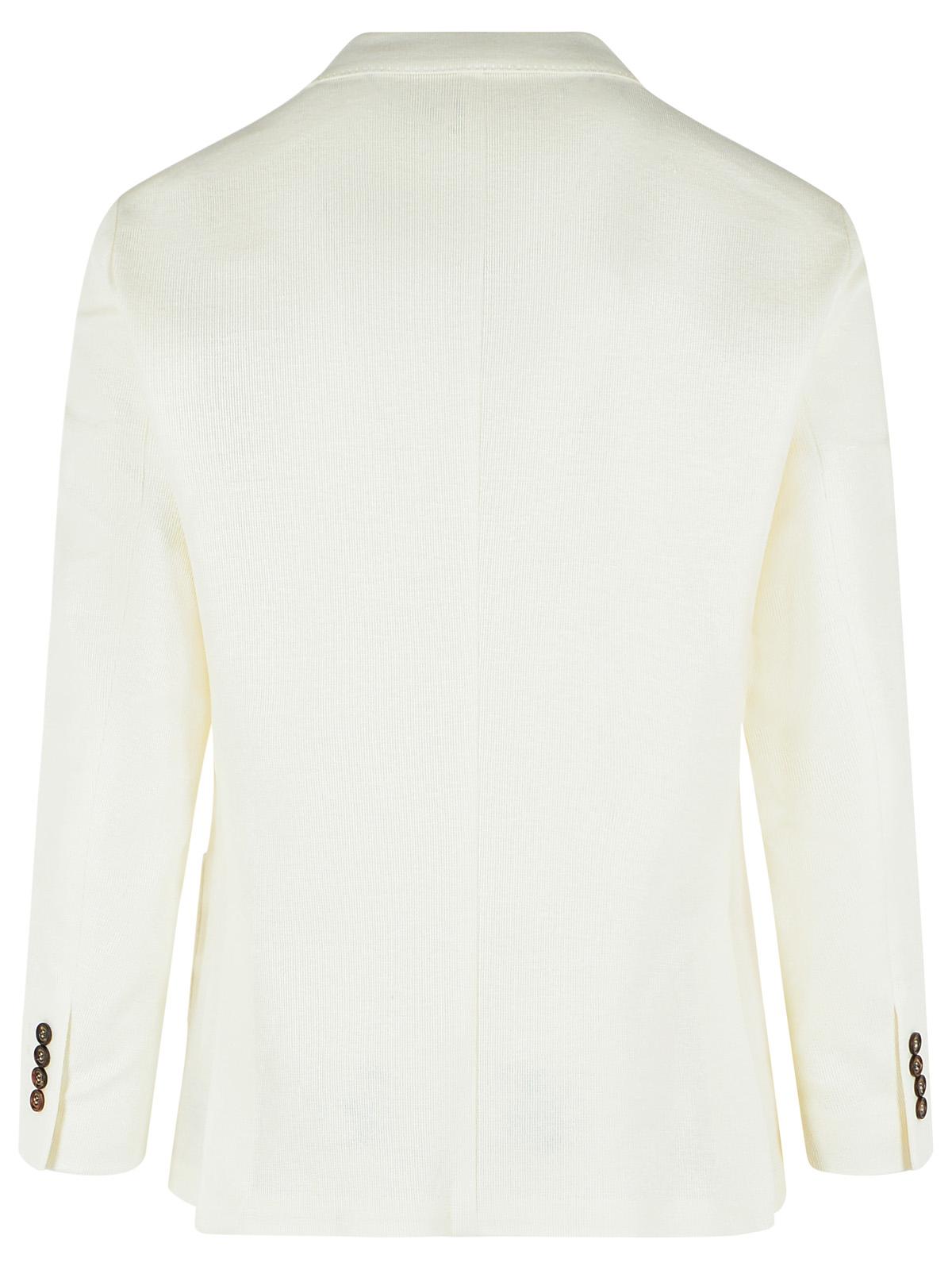 Eleventy Blazer In White Linen Blend Men ELEVENTY