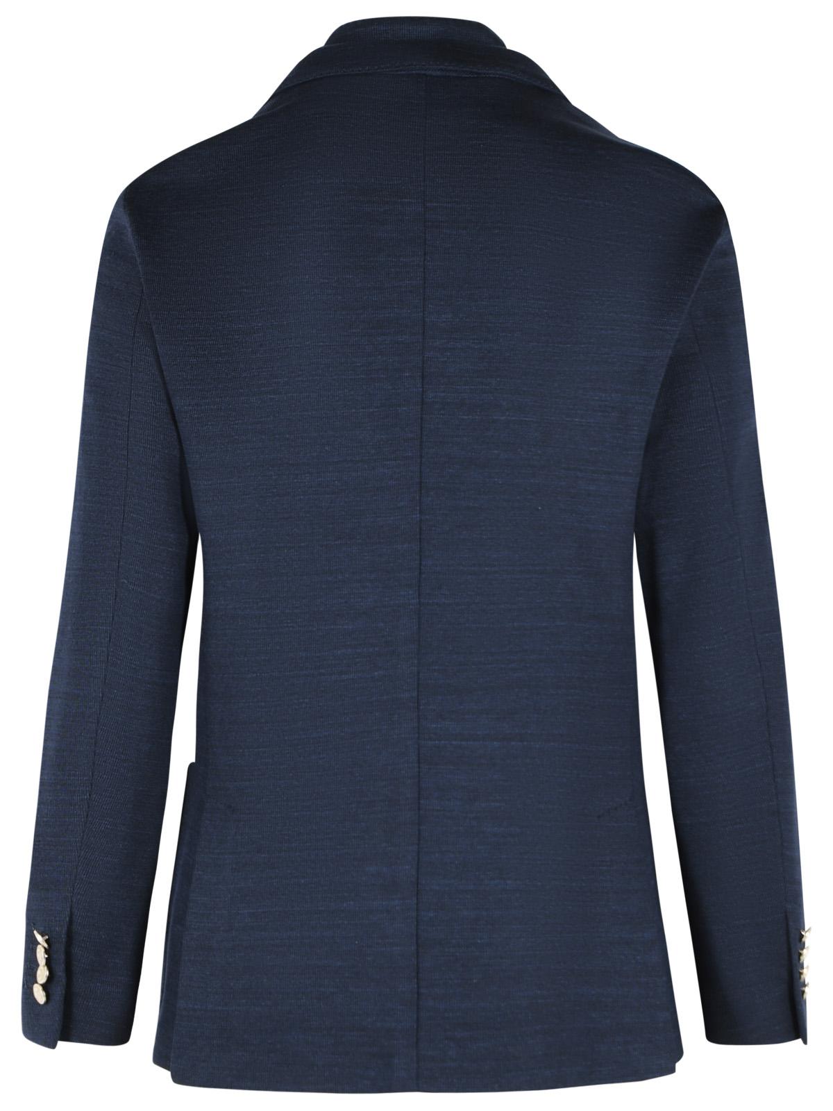 Eleventy Dark Blue Cotton Blend Blazer Men ELEVENTY