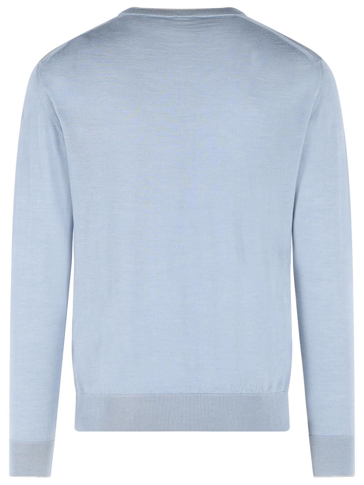 Eleventy Light Blue Wool And Silk Yarn Sweater Men ELEVENTY