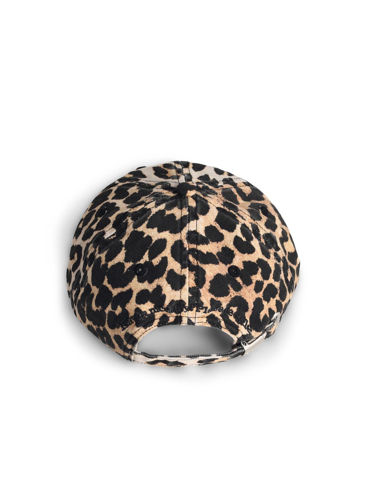 Ganni Leopard Print Cotton Cap Women GANNI