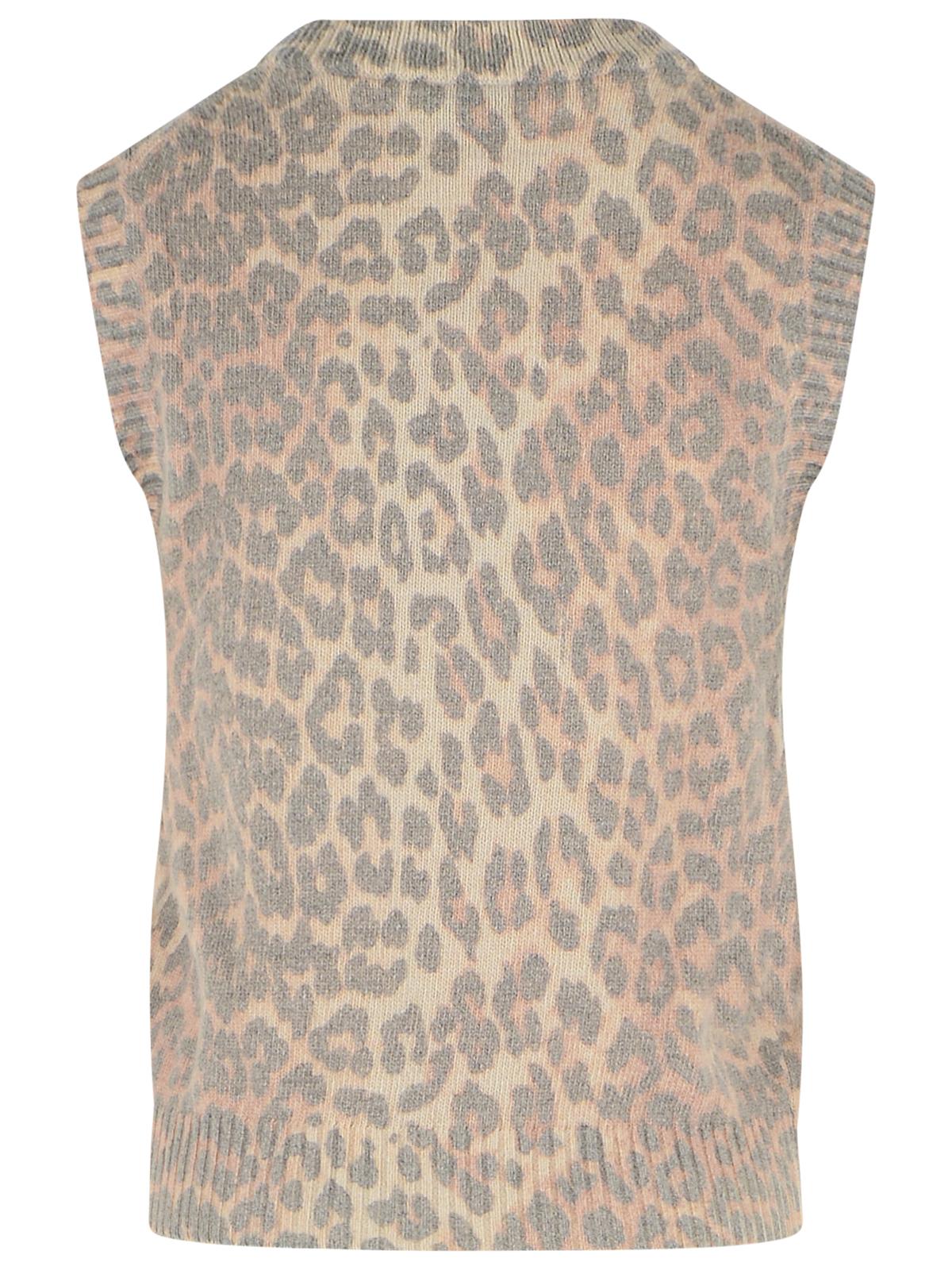 Ganni 'Leopard' Wool Blend Vest Women GANNI
