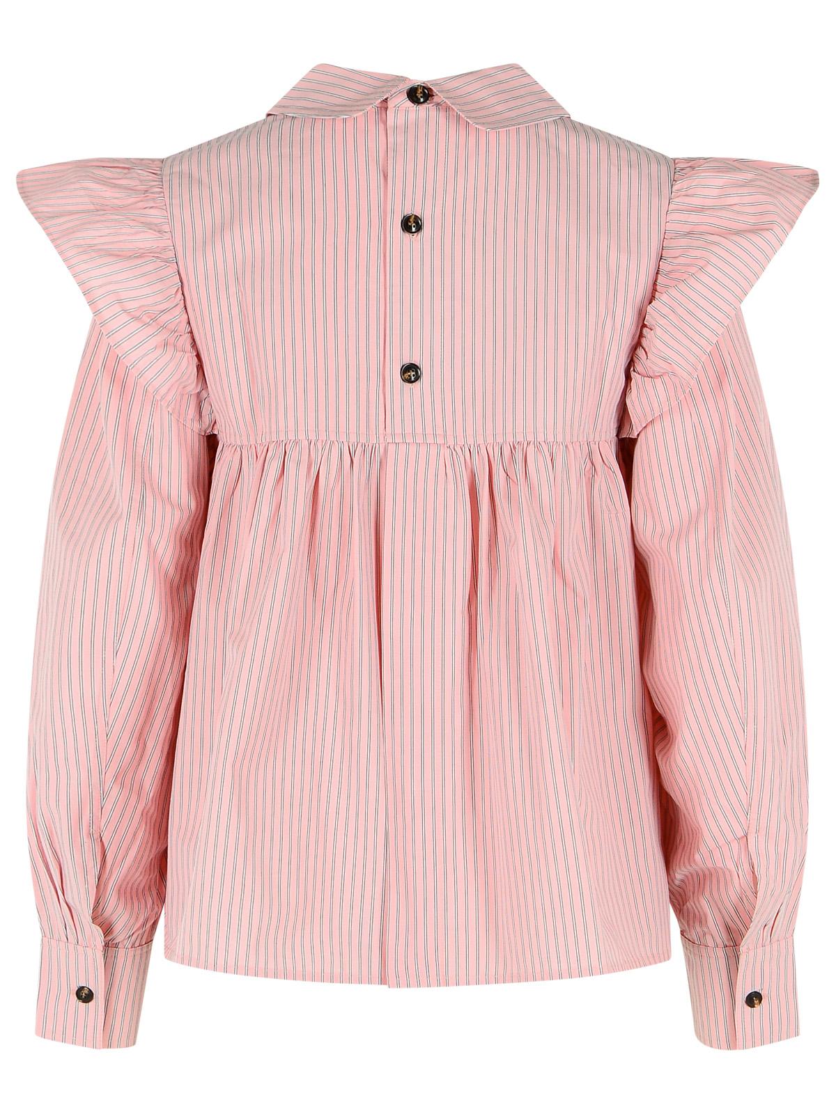 Ganni Pink Cotton Blouse Women GANNI