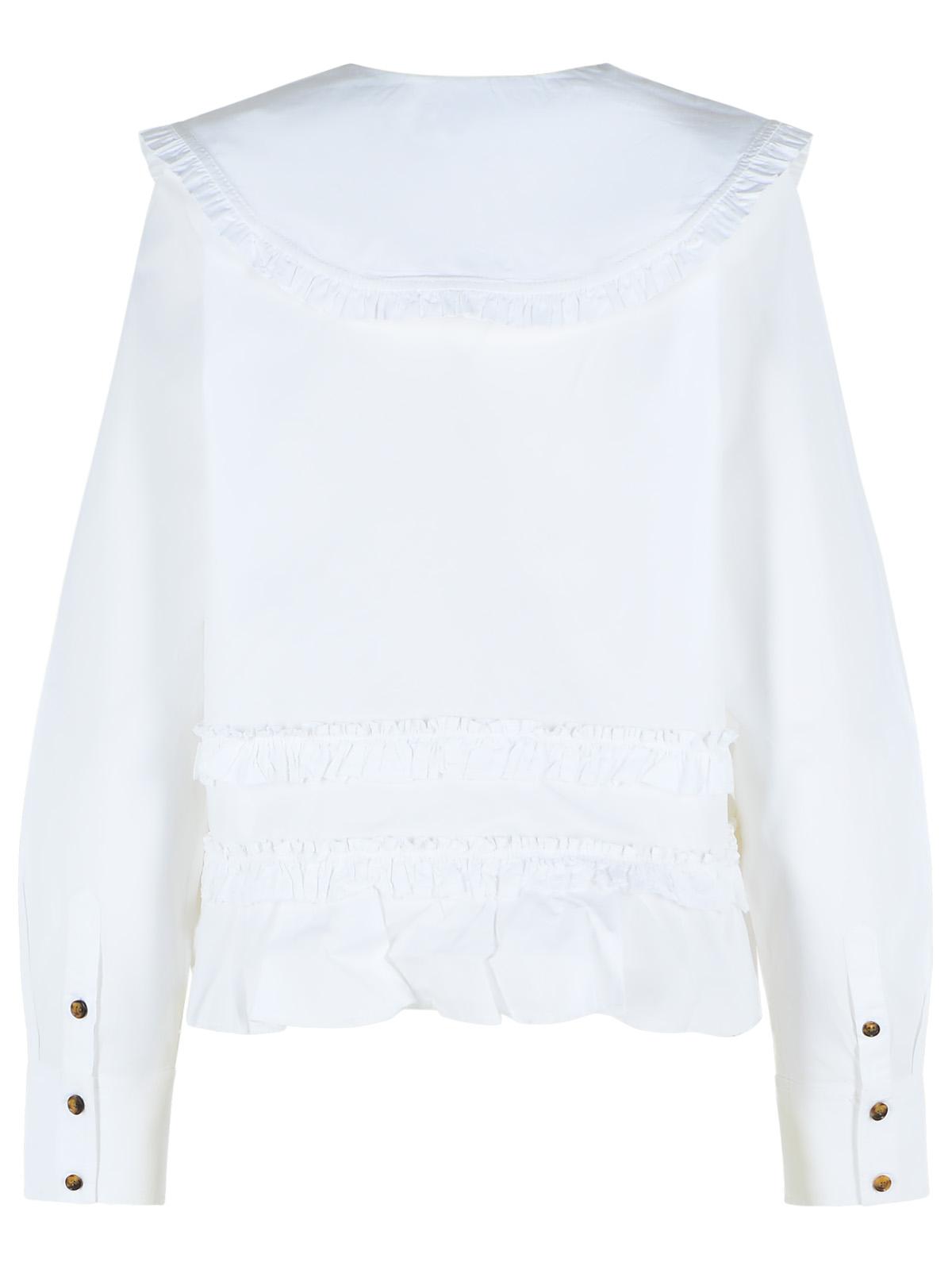Ganni White Cotton Shirt Women GANNI