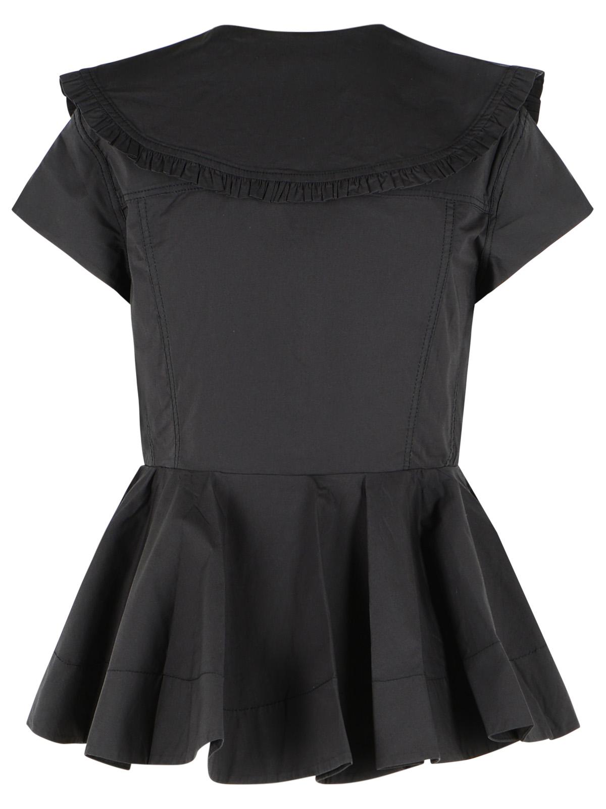 Ganni Black Cotton Shirt Women GANNI