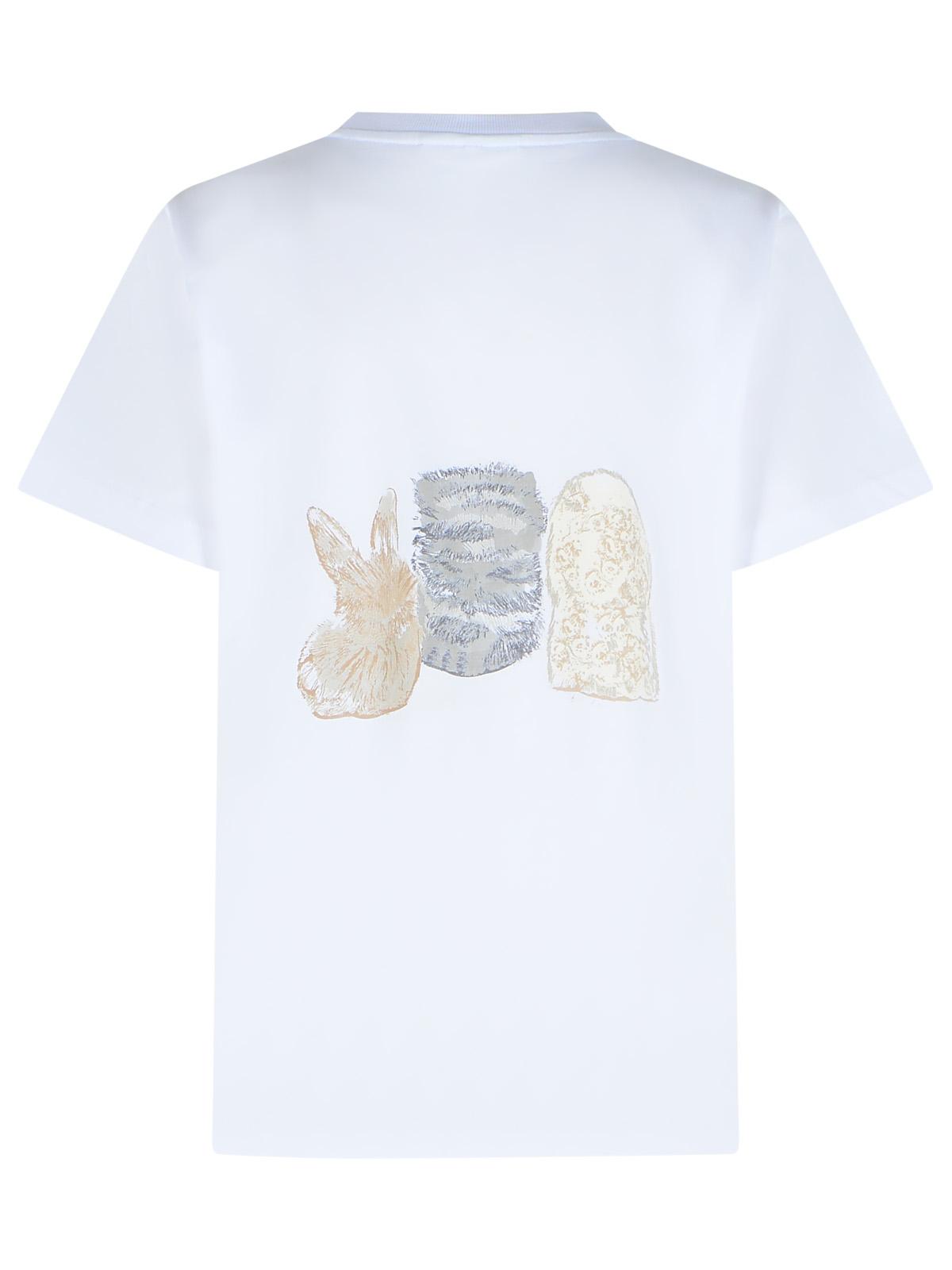 Ganni White Cotton T-Shirt Women GANNI