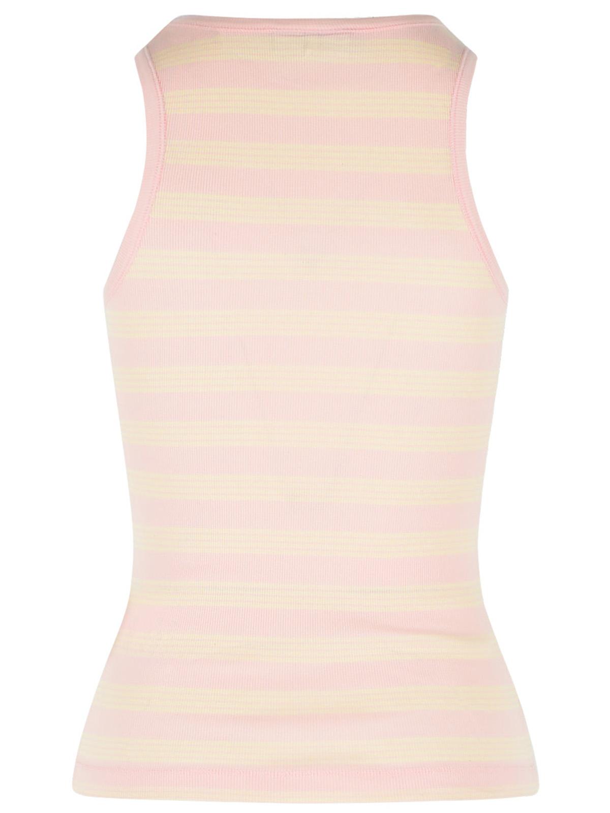 Ganni Pink Stretch Cotton Tank Top Women GANNI