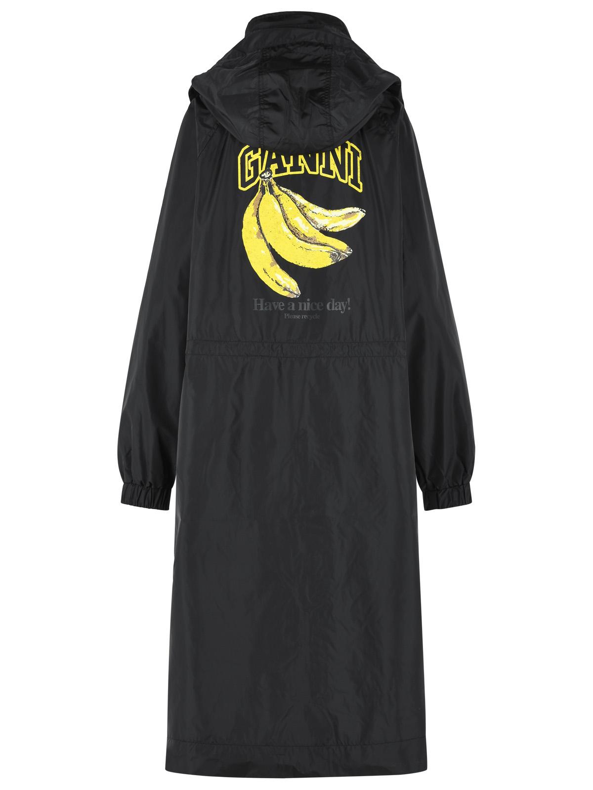 Ganni Black Nylon Raincoat Women GANNI