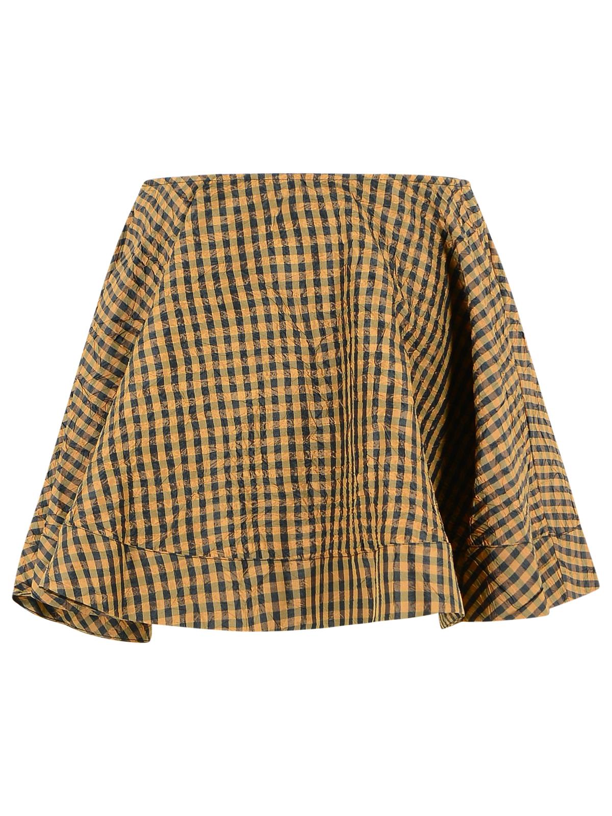 Ganni Brown And Black Polyester Skirt Women GANNI
