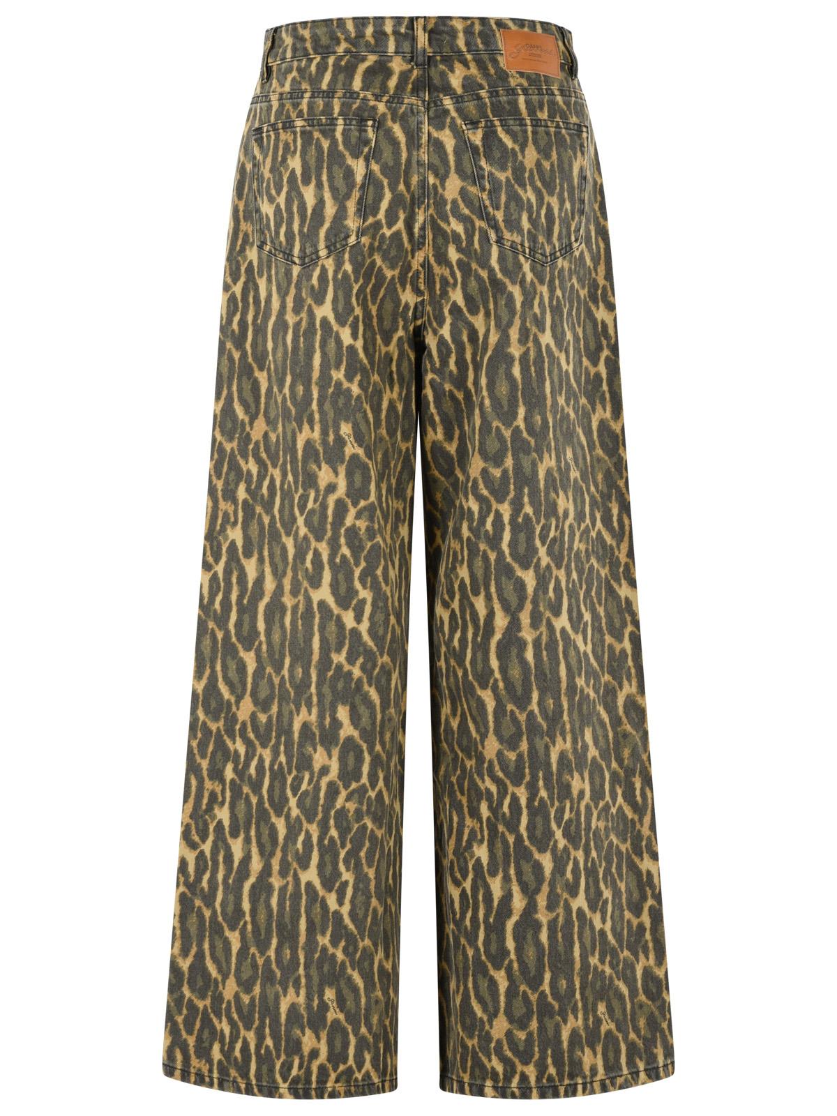 Ganni Leopard Cotton Jeans Women GANNI