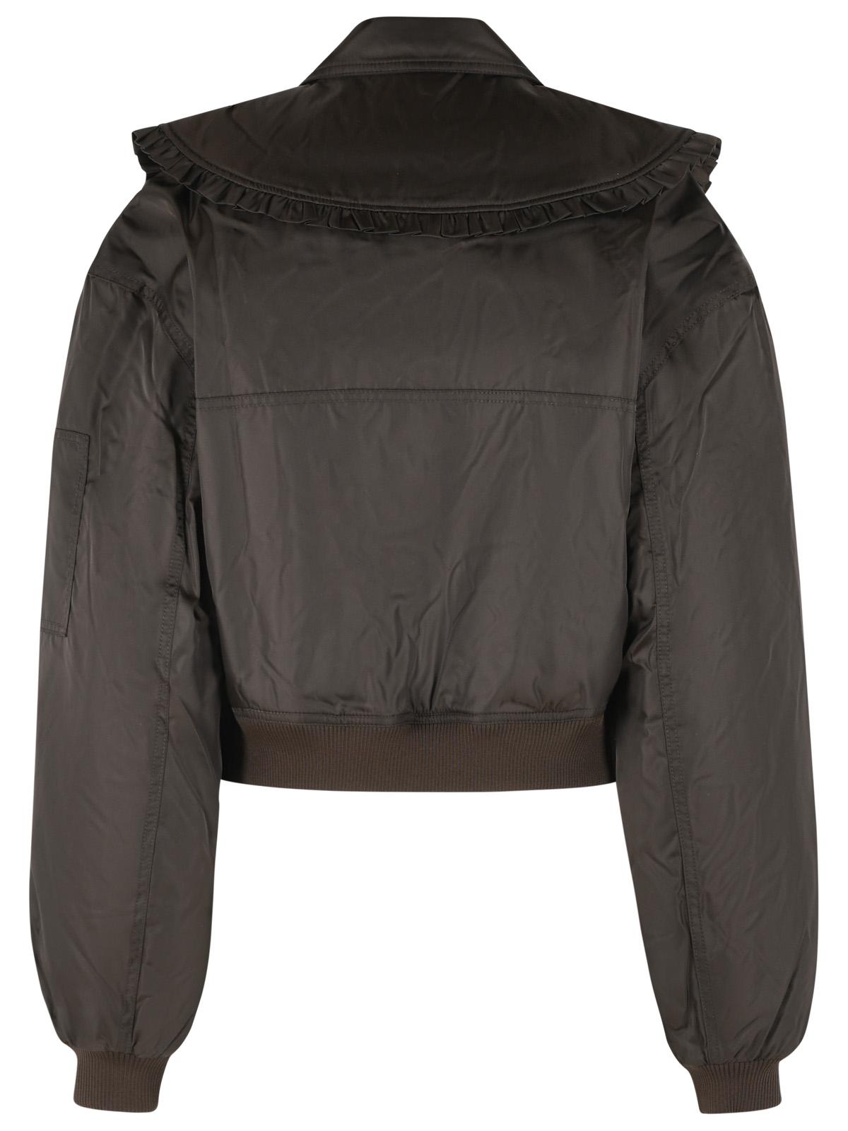Ganni Brown Polyamide Bomber Jacket Women GANNI