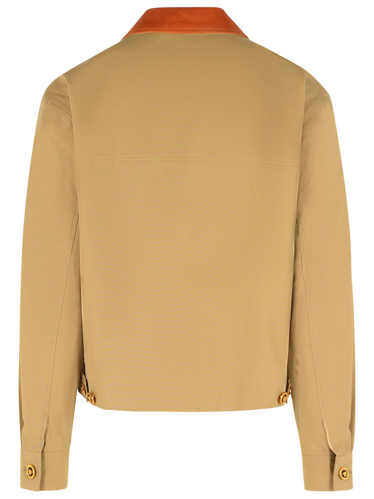 Versace Beige Cotton Jacket Men VERSACE