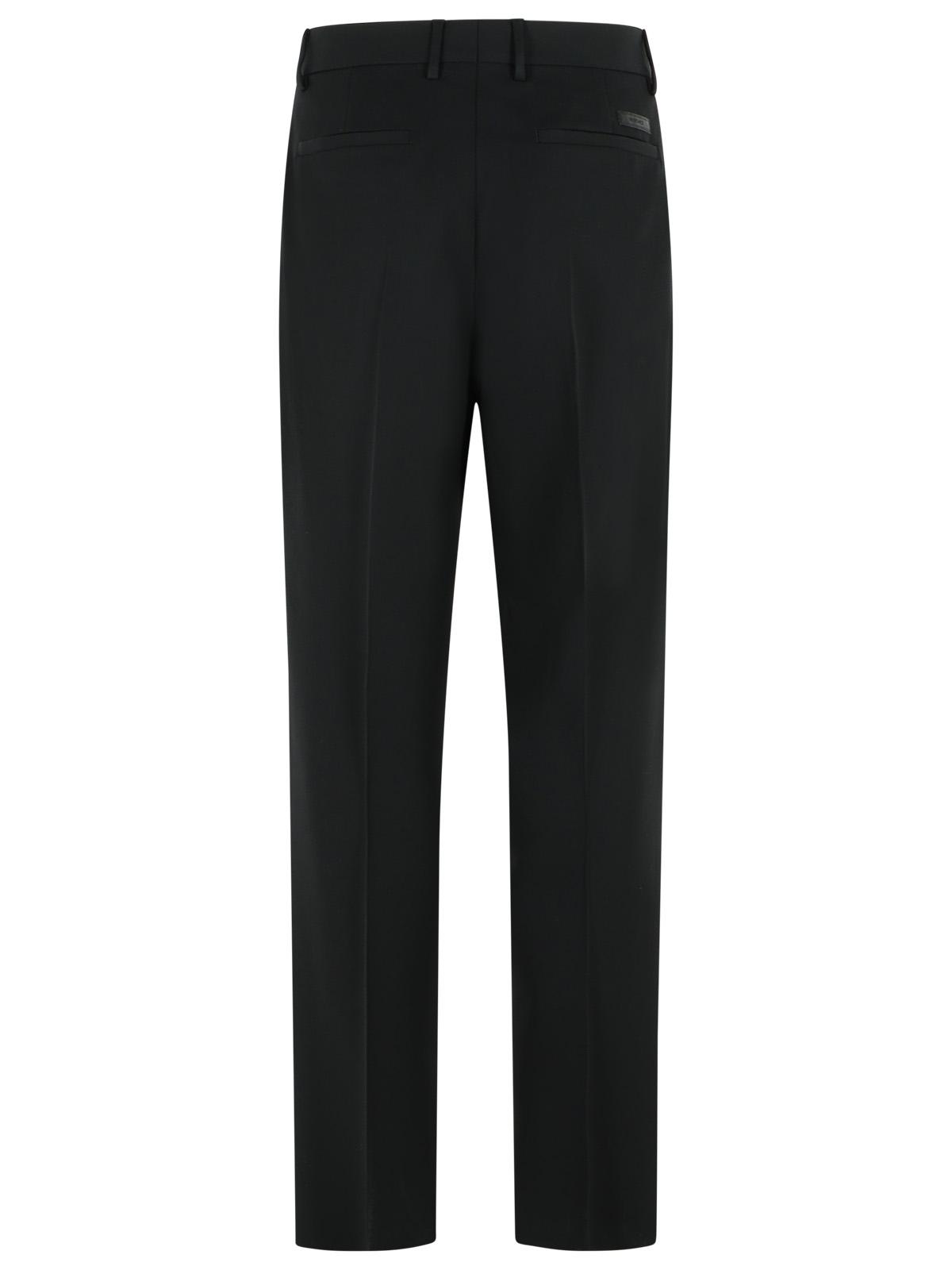 Versace Black Virgin Wool Trousers Men VERSACE