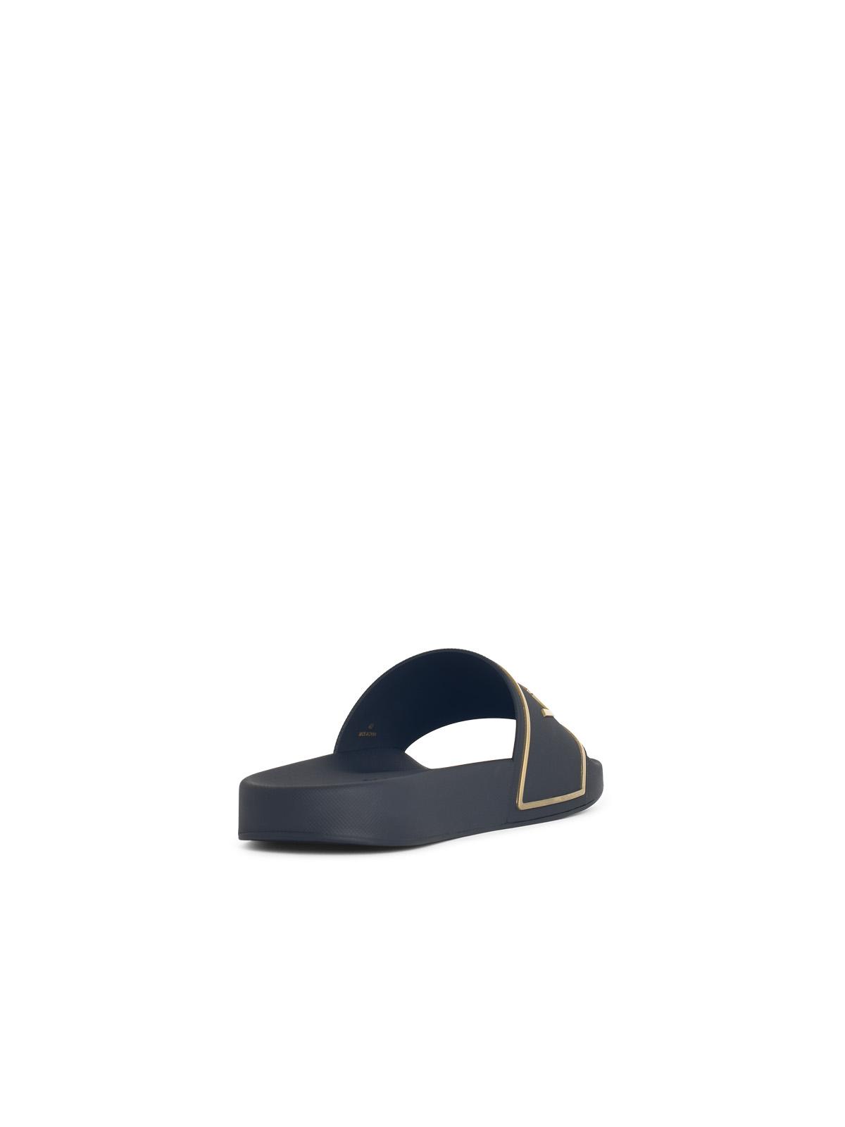 Versace Black Rubber Slippers Men VERSACE