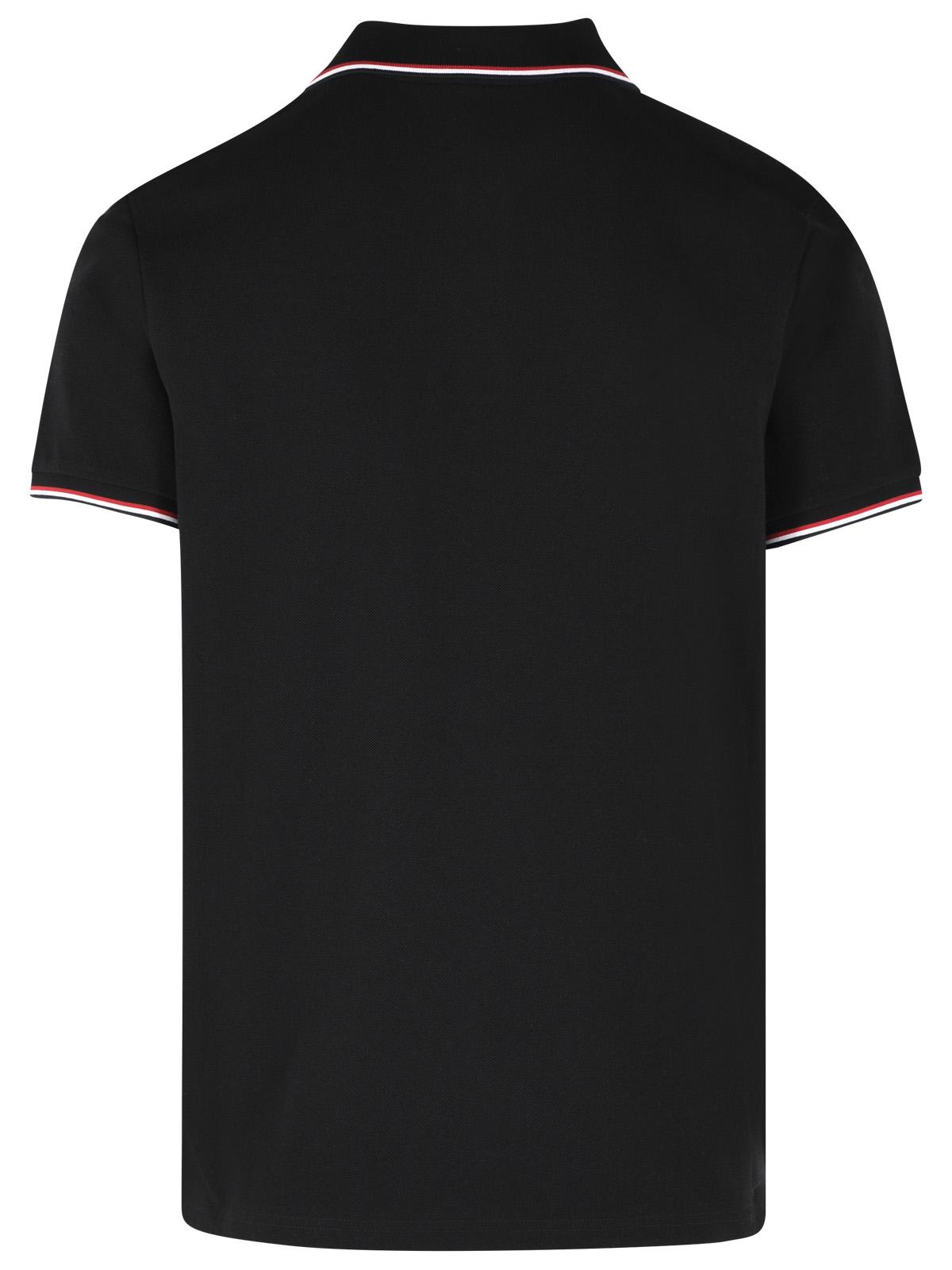Moncler Black Cotton Polo Shirt Men MONCLER