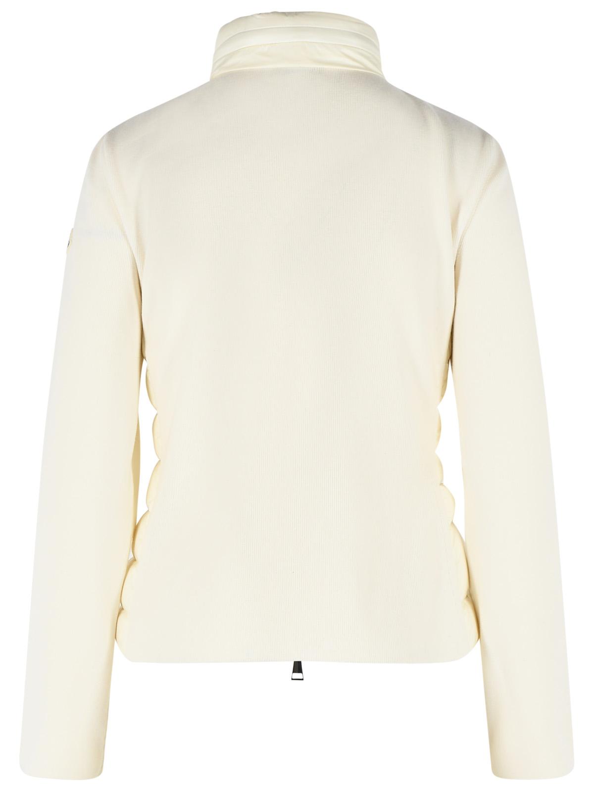 Moncler Padded Virgin Wool Cardigan With Ivory White Zip Women MONCLER