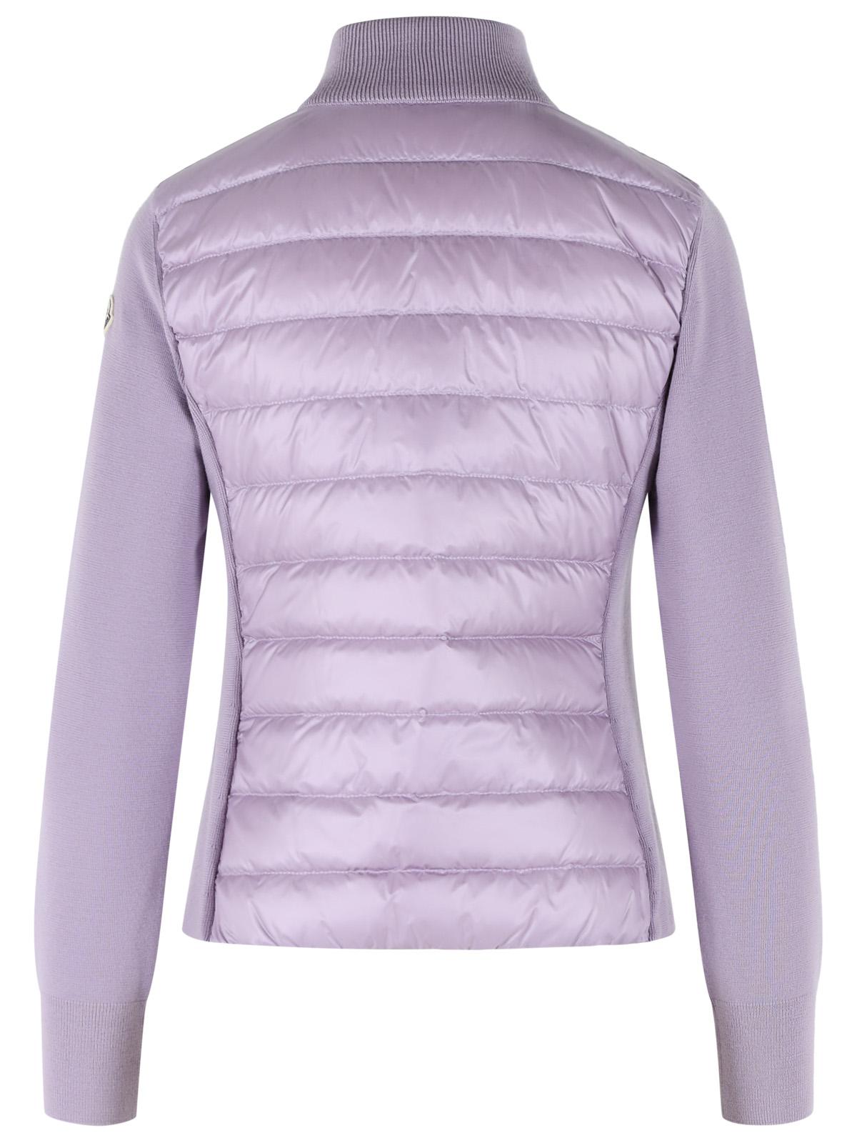 Moncler Padded Virgin Wool Cardigan With Lilac Zip Women MONCLER