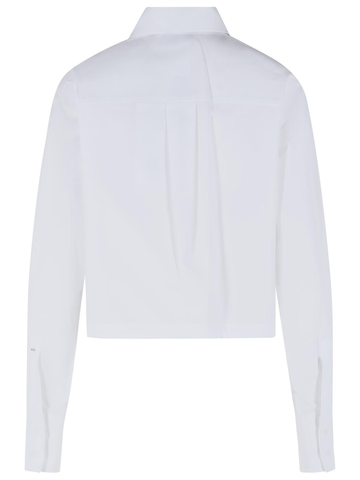 Sportmax 'Certo' Cropped Shirt In Cotton Poplin With White Asymmetrical Pleats Women SPORTMAX