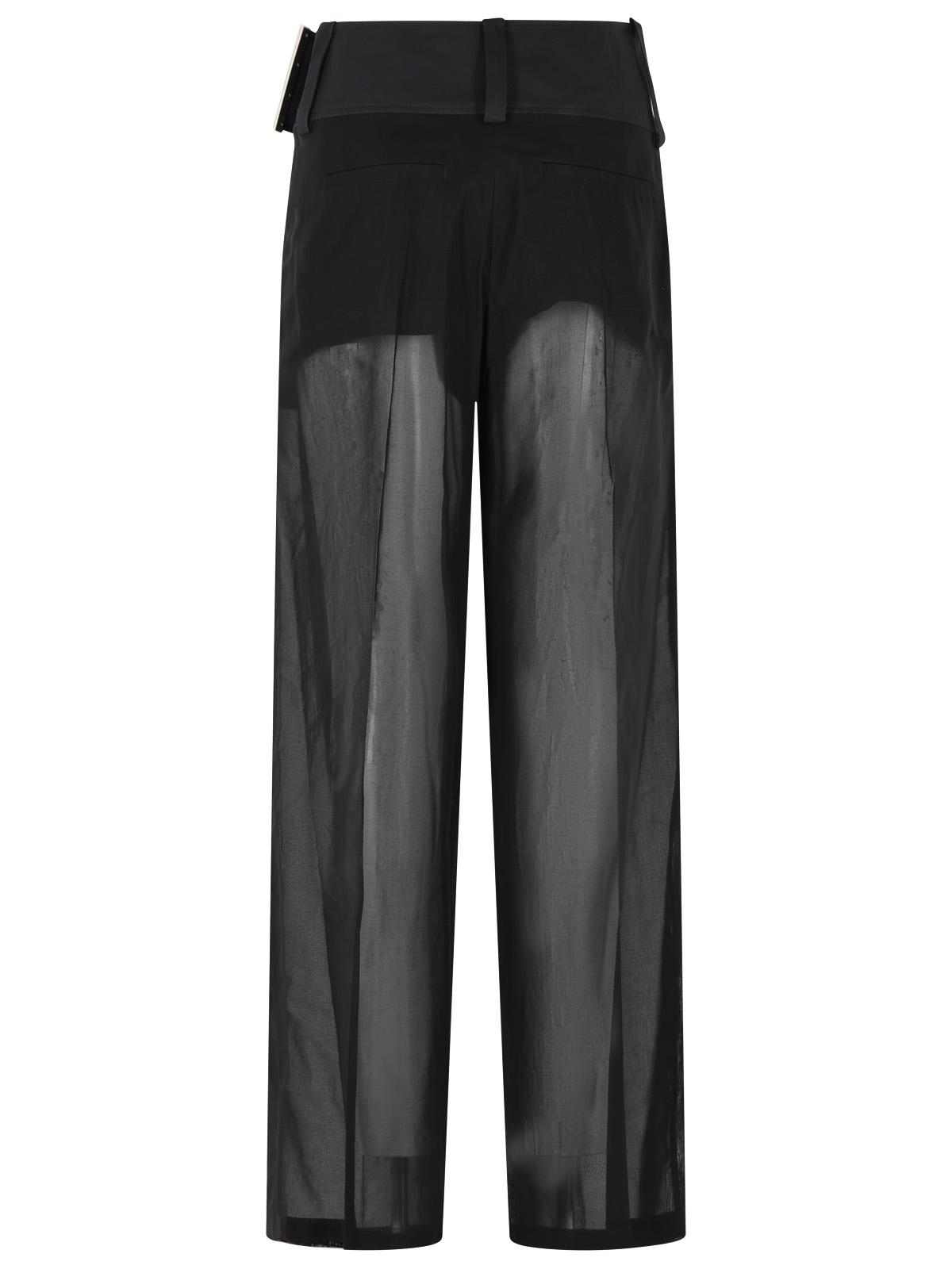 Sportmax 'Ferito' Loose Pants In Black Organzato Cotton Voile Women SPORTMAX