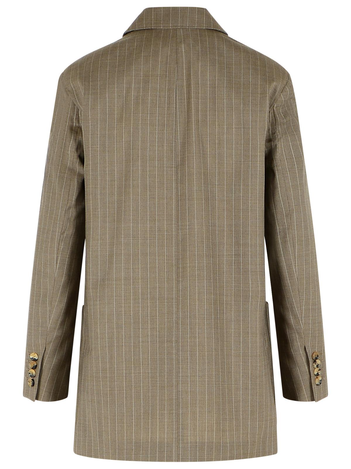 Max Mara Oversize Blazer In Hazelnut Pinstriped Wool Tela Women MAX MARA