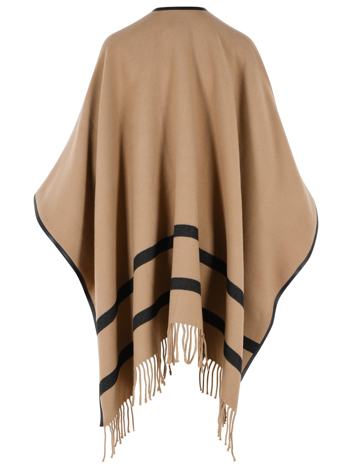 Max Mara 'Aris' Camel Jacquard Wool Poncho Women MAX MARA