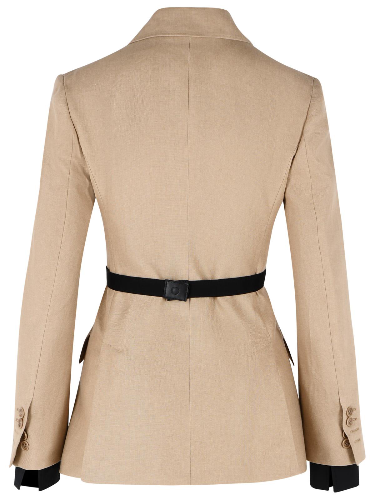 Max Mara 'Fionda' Double-Breasted Blazer In Pure Camel Linen Natté Women MAX MARA