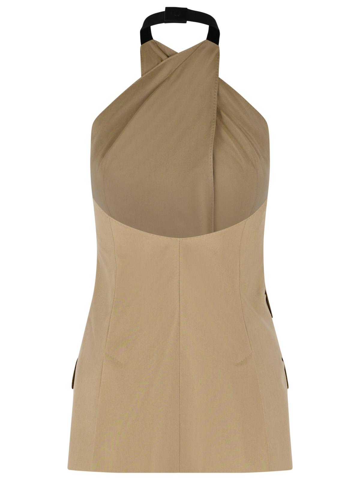 Max Mara 'Nuraghe' Sleeveless Jacket In Camel Wool And Silk Poplin Women MAX MARA