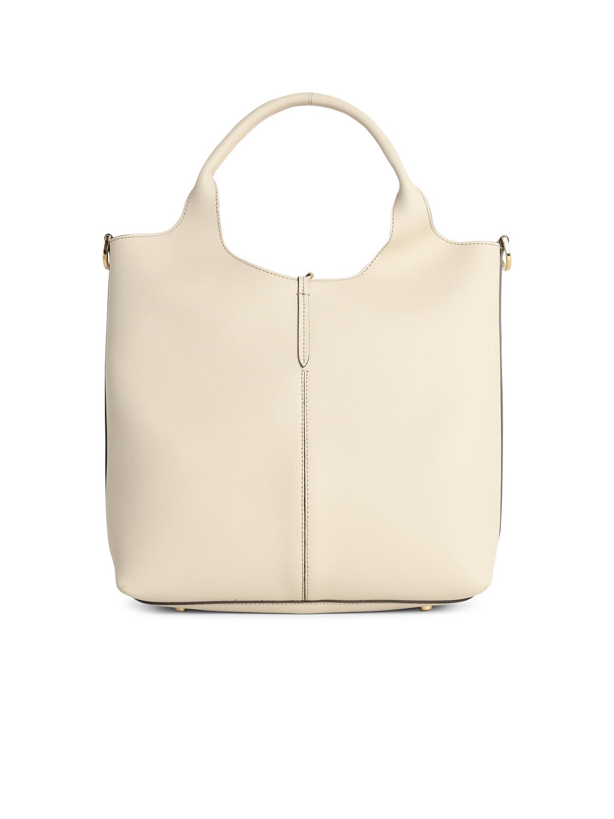 Tod's Small 'Shopping Tote' Cream Leather Bag Women TOD'S