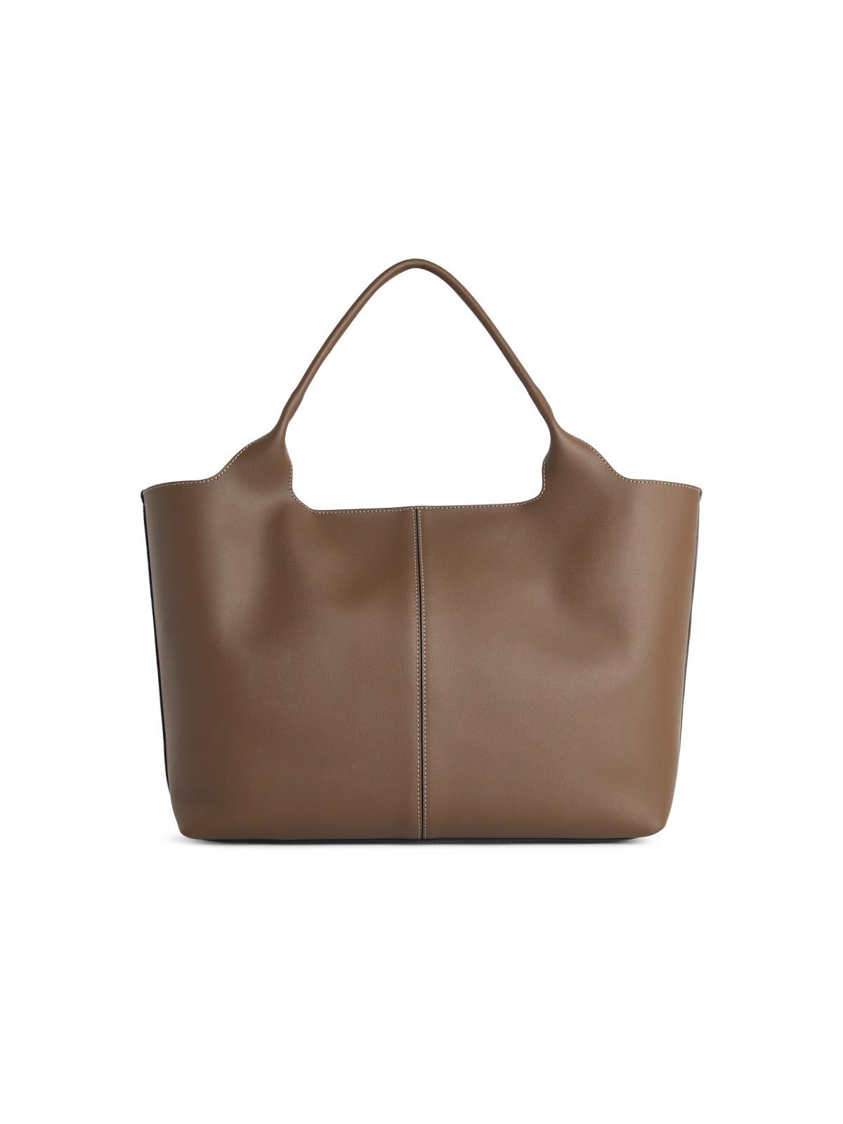 Tod's Medium-Small Brown Leather 'Shopping' Bag Women TOD'S
