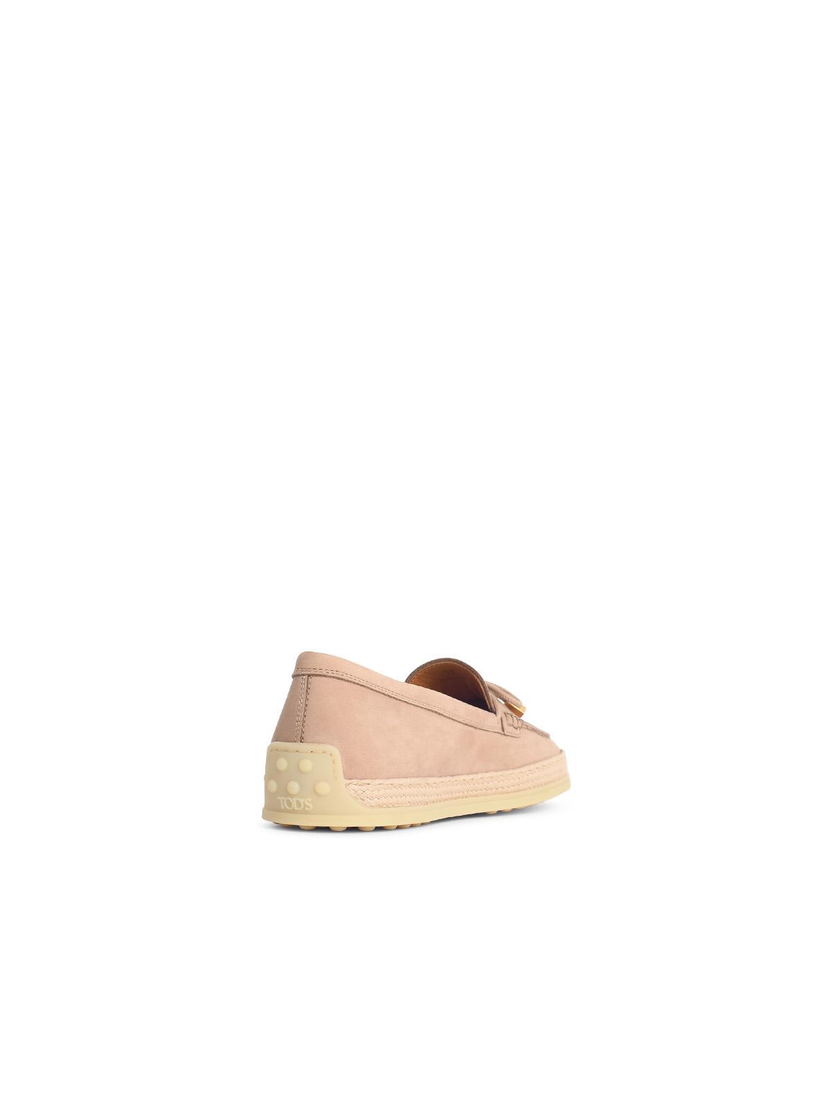Tod's Pink Nubuck Loafers Women TOD'S