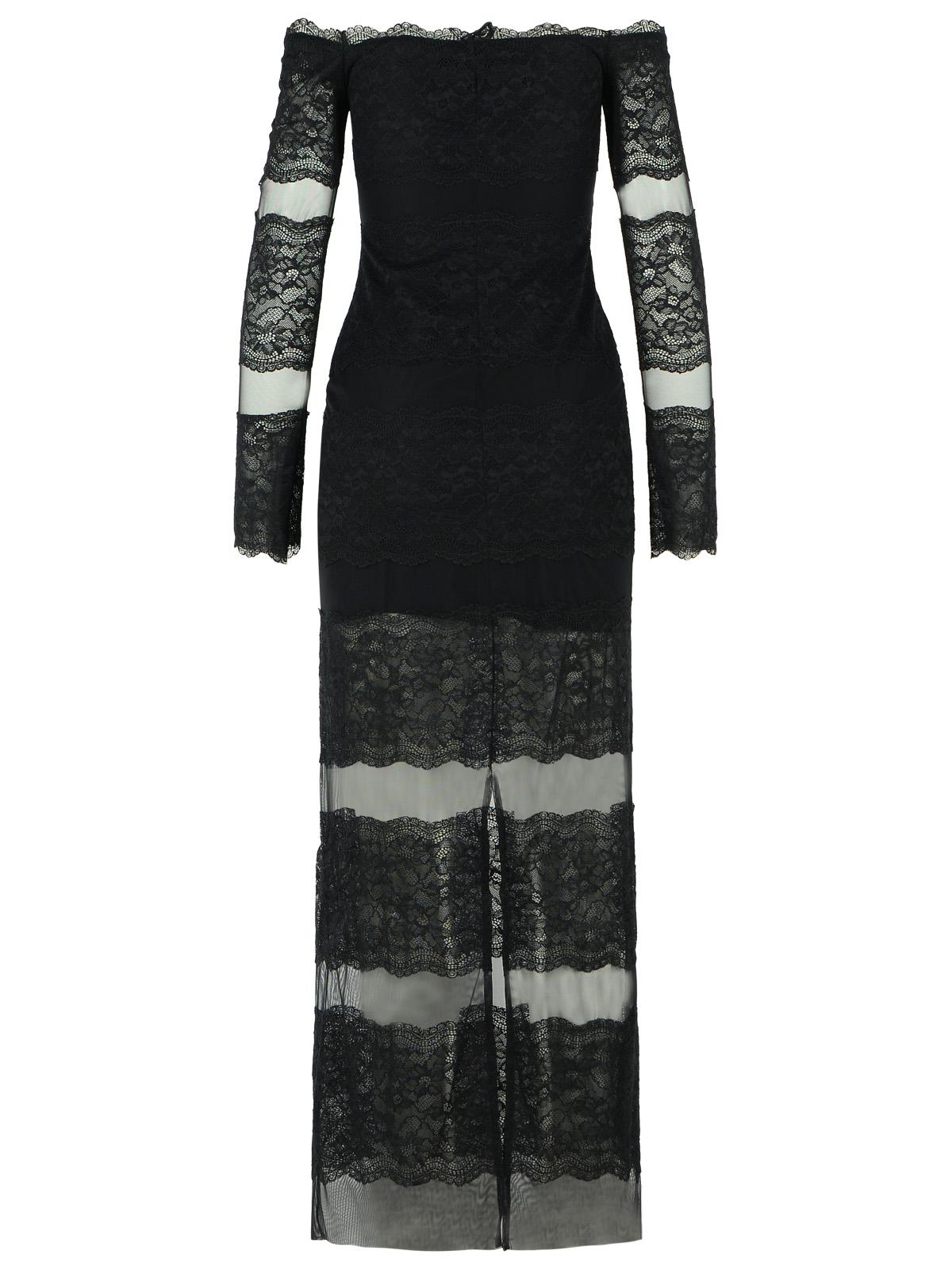 Blumarine Long Dress In Black Stretch Nylon Women BLUMARINE
