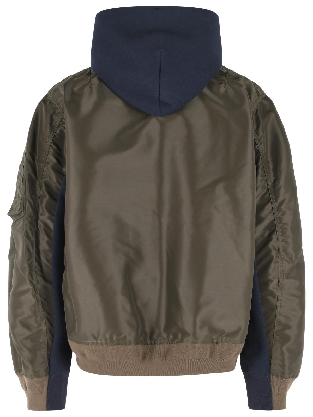 Sacai Navy Cotton And Khaki Blend Sweatshirt Men SACAI
