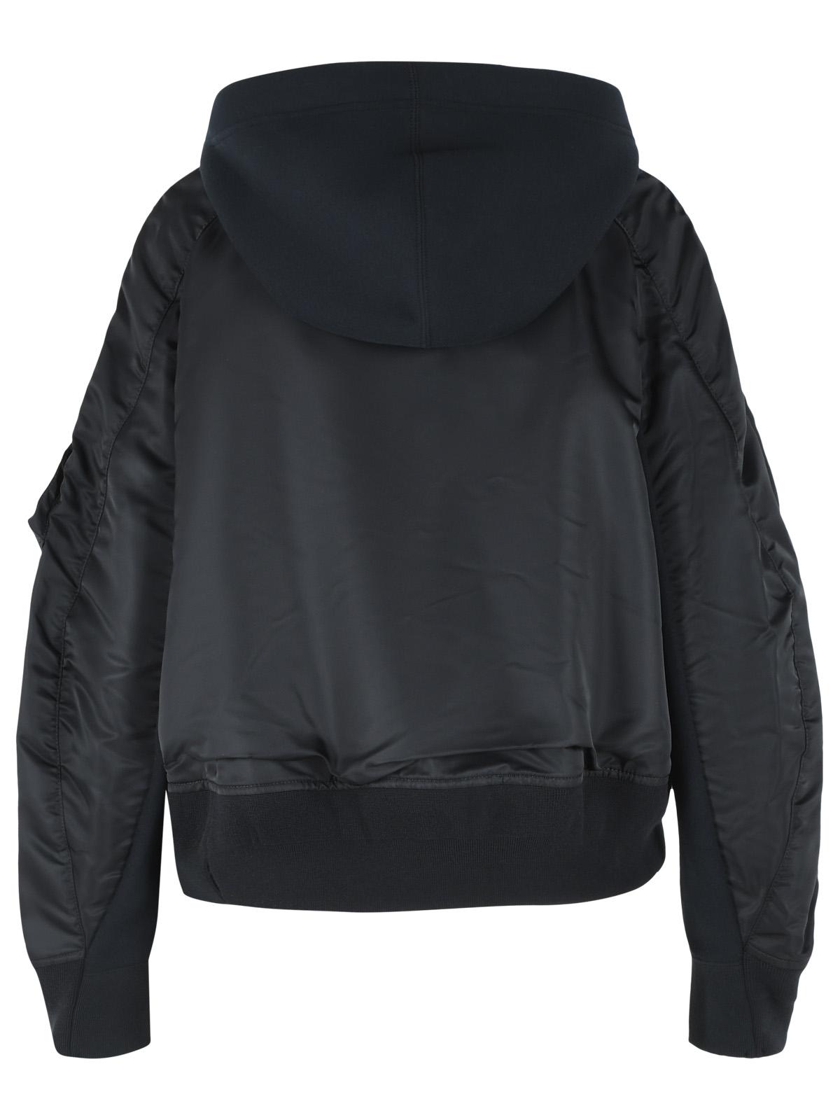Sacai Black Cotton Blend Hoodie Women SACAI