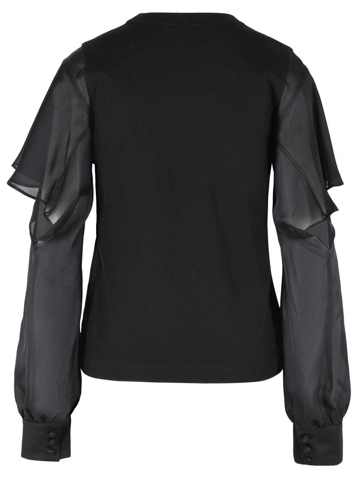 Sacai Black Cotton T-Shirt Women SACAI