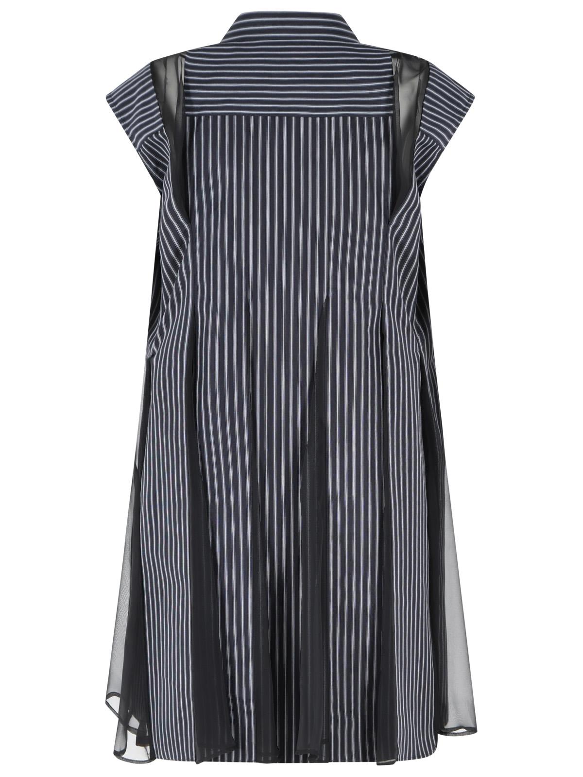 Sacai Navy Cotton Blend Dress Women SACAI