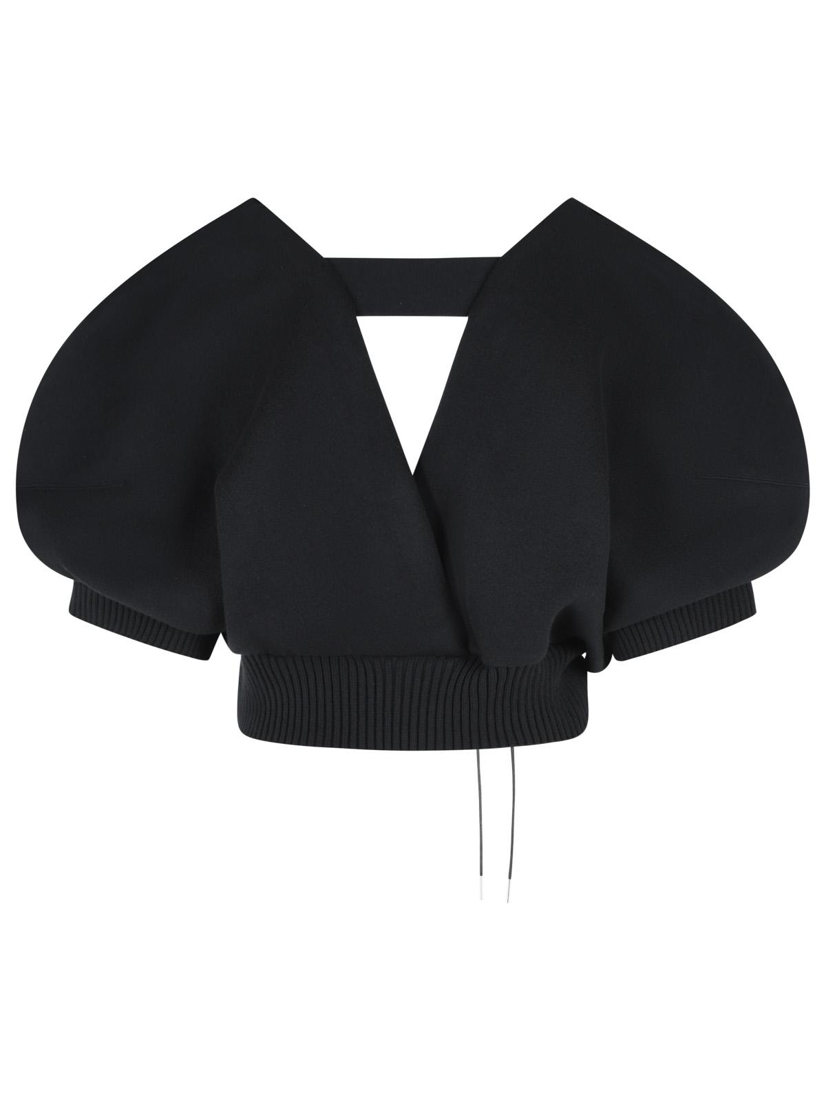 Sacai Black Cashmere Blend Top Women SACAI