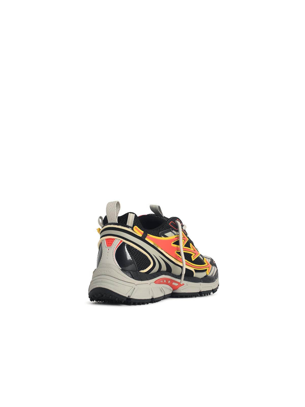 Off-White 'Be Right Back' Black Mesh And Coral Red Sneakers Men OFF-WHITE