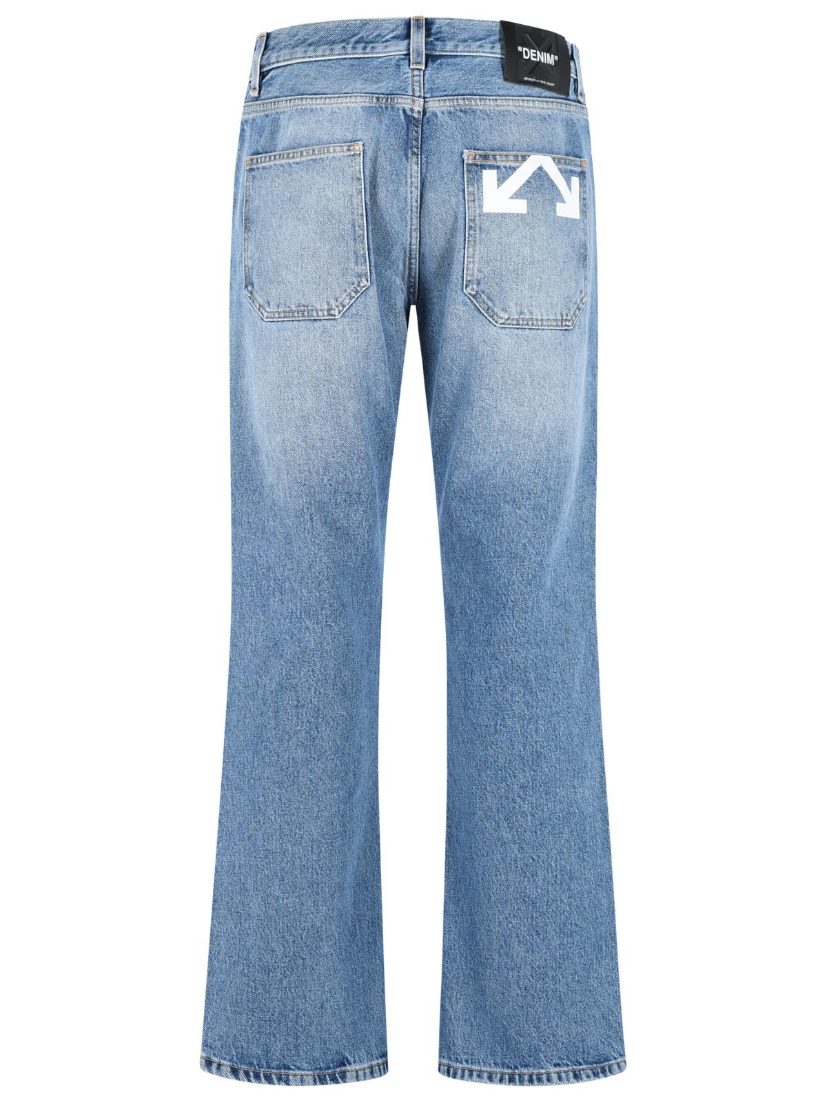 Off-White Light Blue Cotton Jeans Men OFF-WHITE