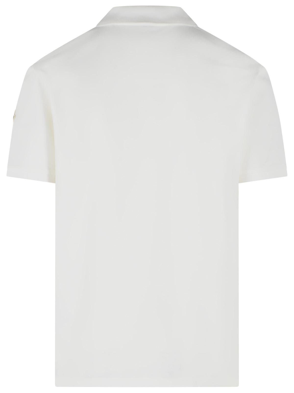 Moncler White Cotton Polo Shirt Men MONCLER