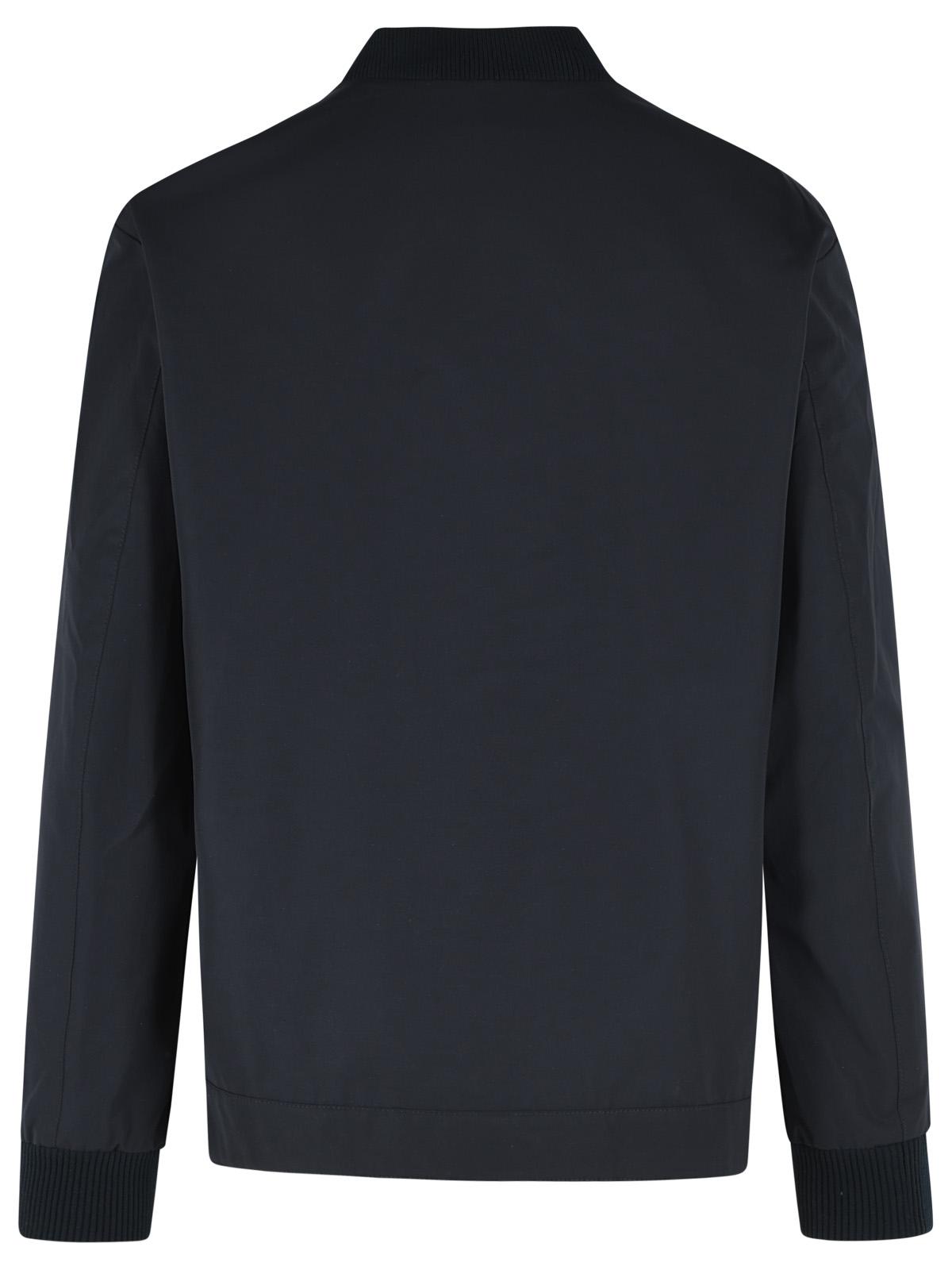 Fay Blue Cotton Blend Microfaille Bomber Jacket Men FAY