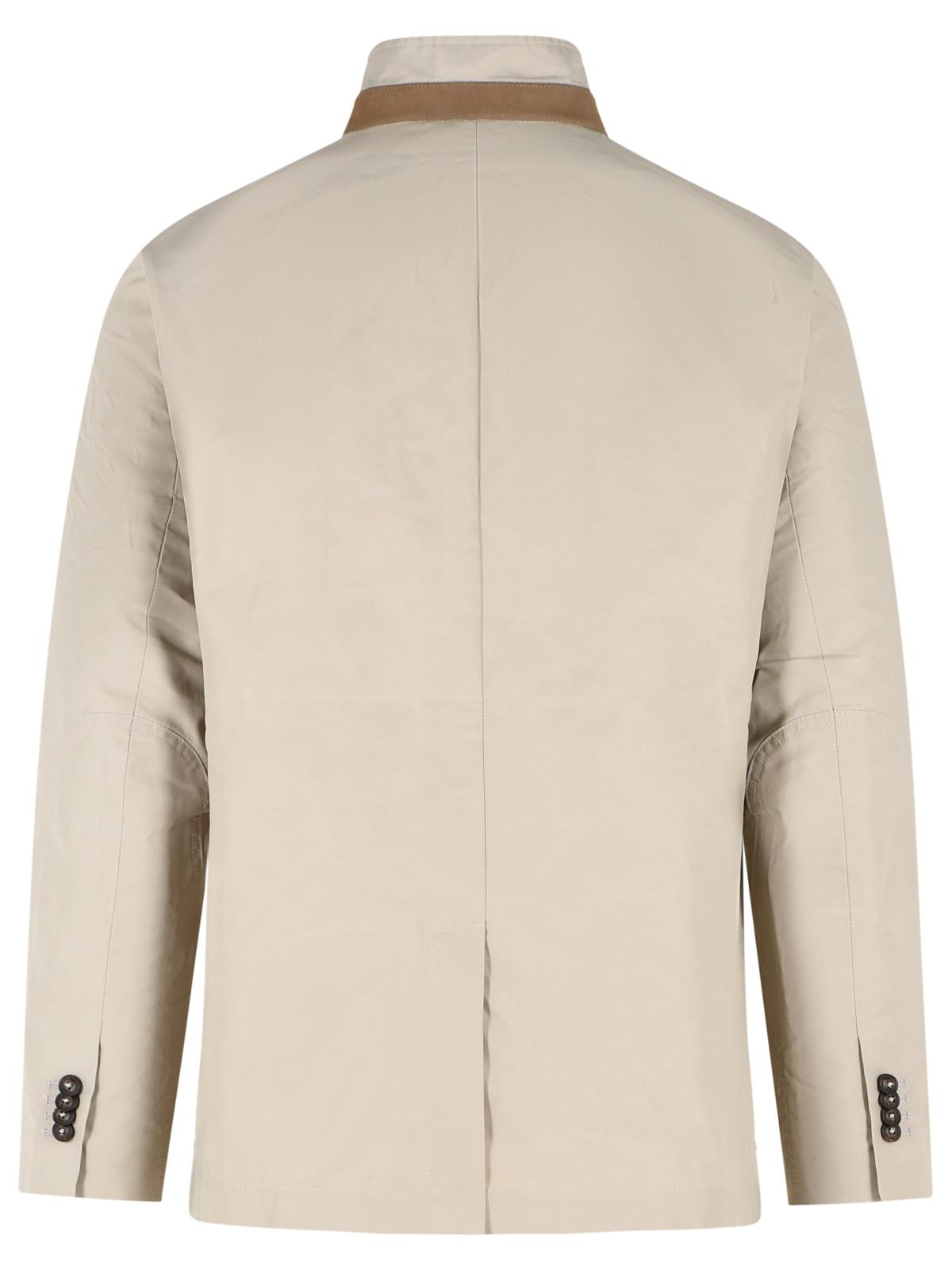 Fay 'Racing' Beige Cotton And Nylon Faille Jacket Men FAY