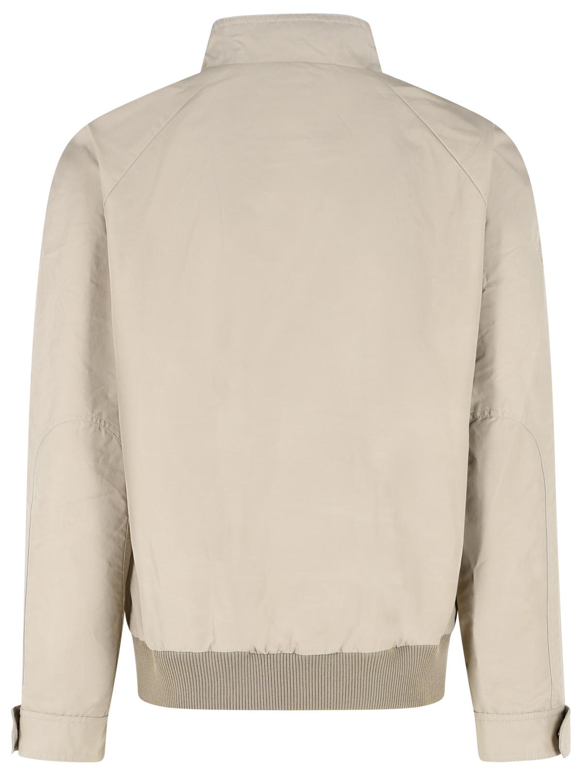 Fay Bomber Jacket In Beige Cotton And Nylon Faille Men