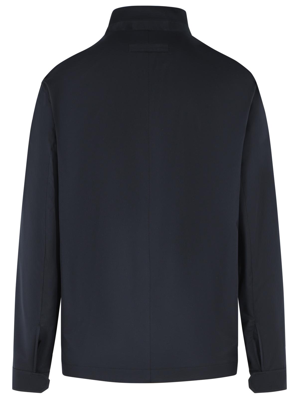 Zegna Navy Polyester Jacket Men ZEGNA