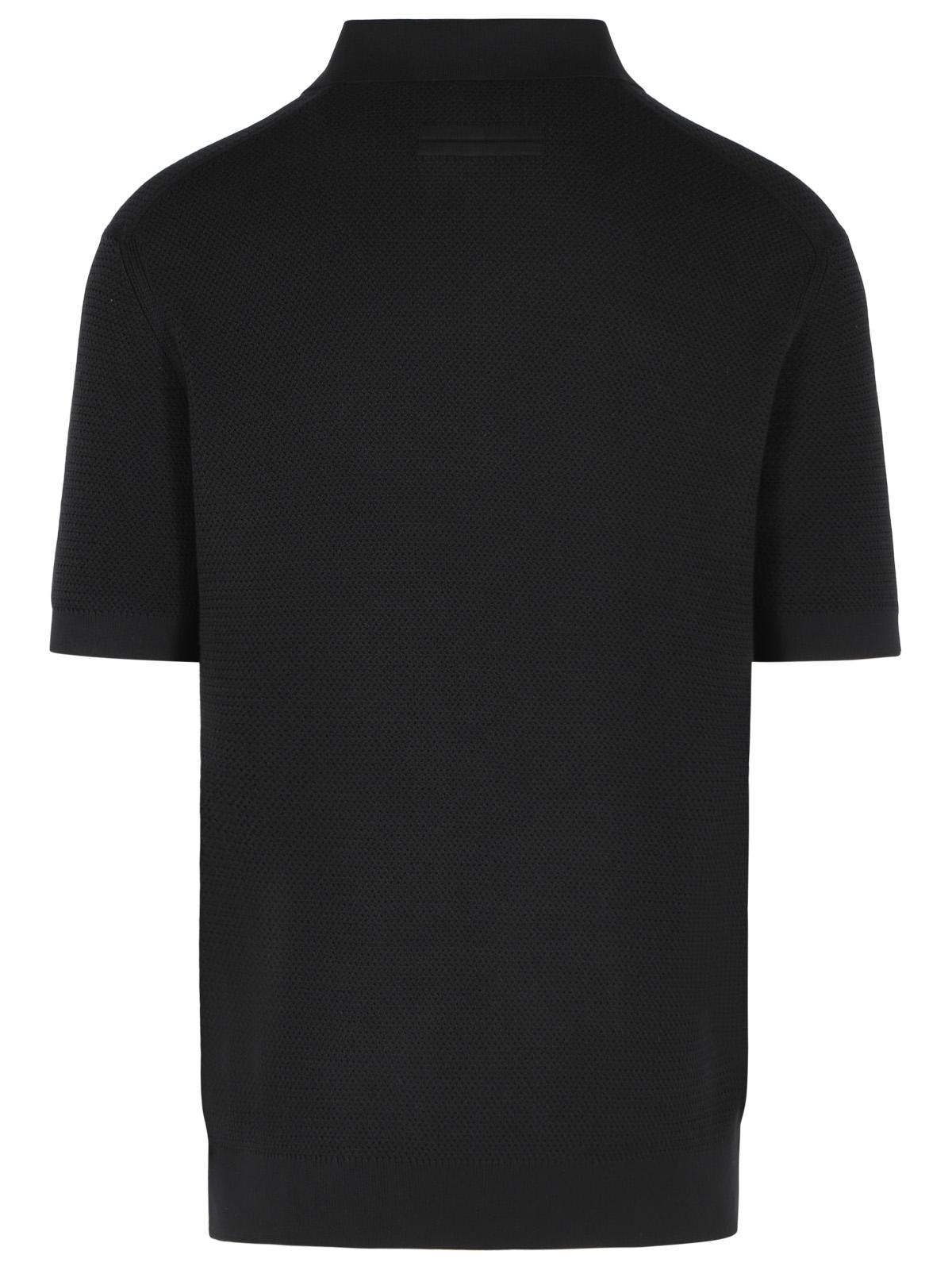 Zegna Black Cotton Polo Shirt Men ZEGNA