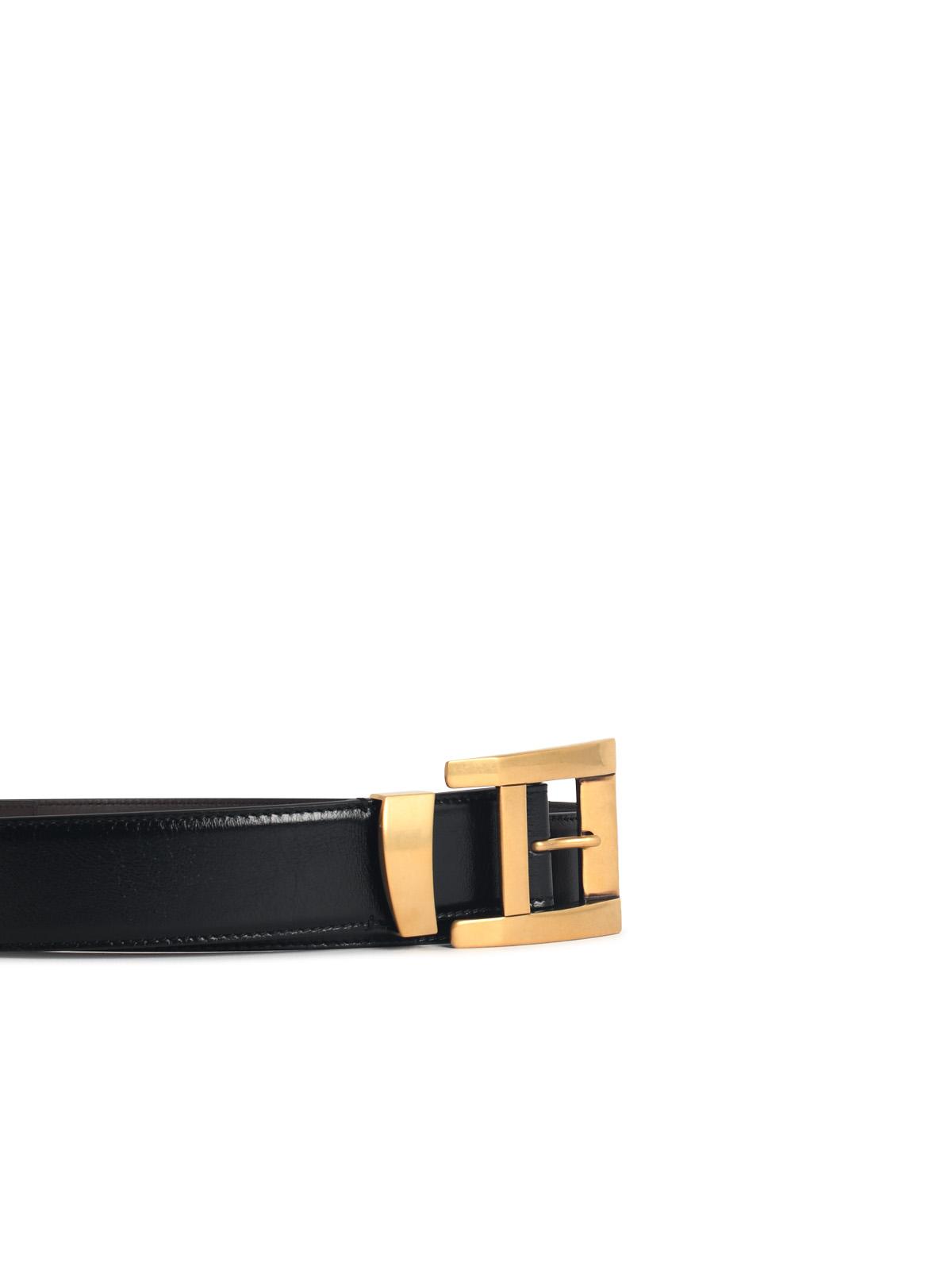 Versace Black Leather Belt Men VERSACE