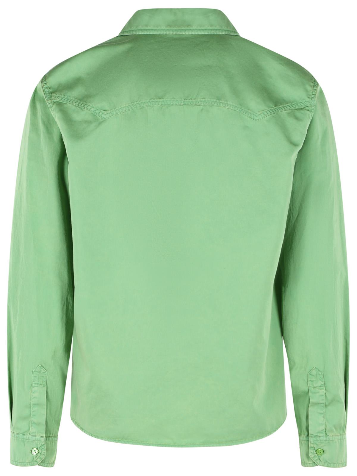Versace Green Cotton Shirt Men VERSACE