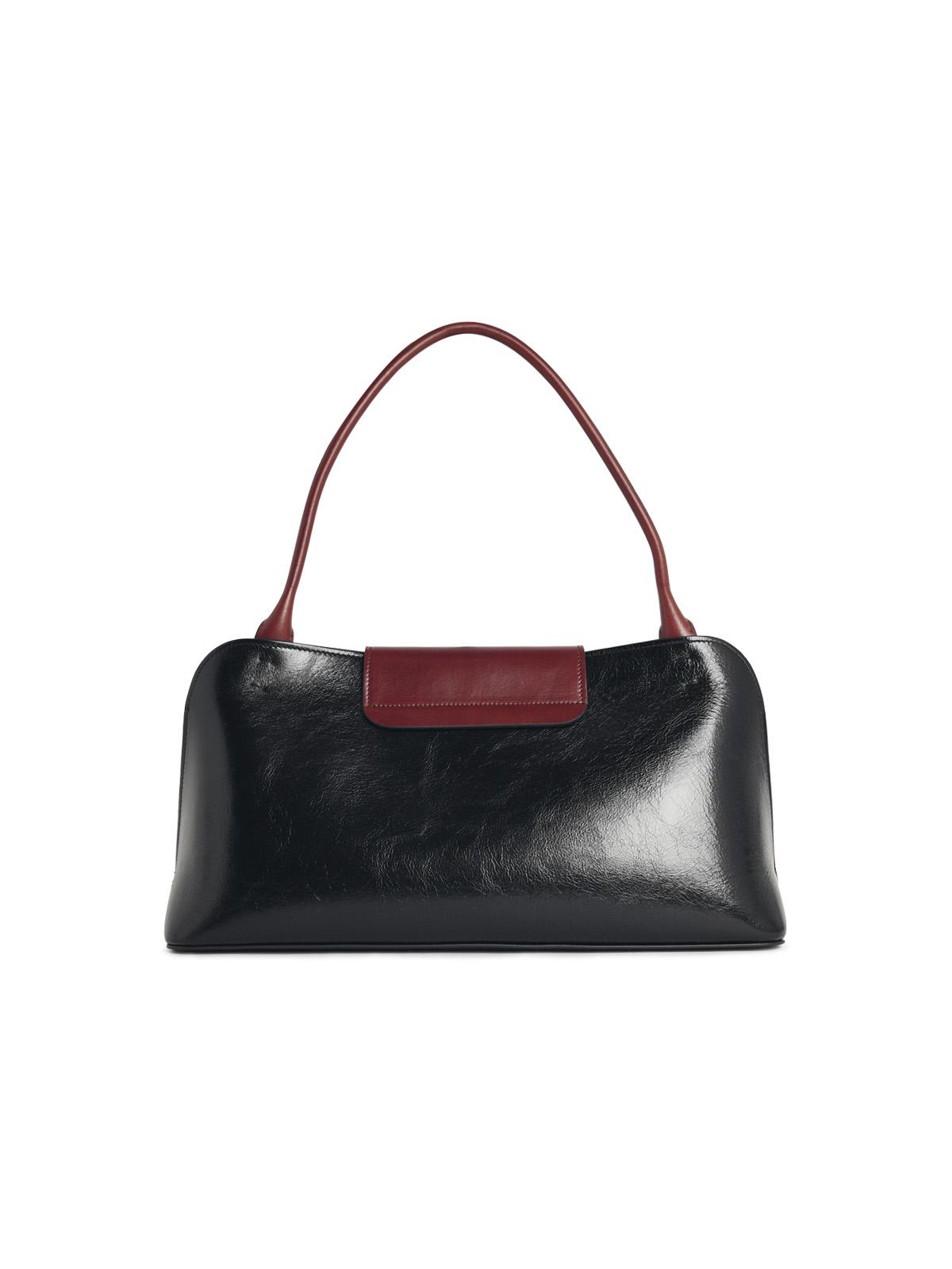 Versace East/West 'Vivian' Black And Brown Leather Shoulder Bag Women VERSACE