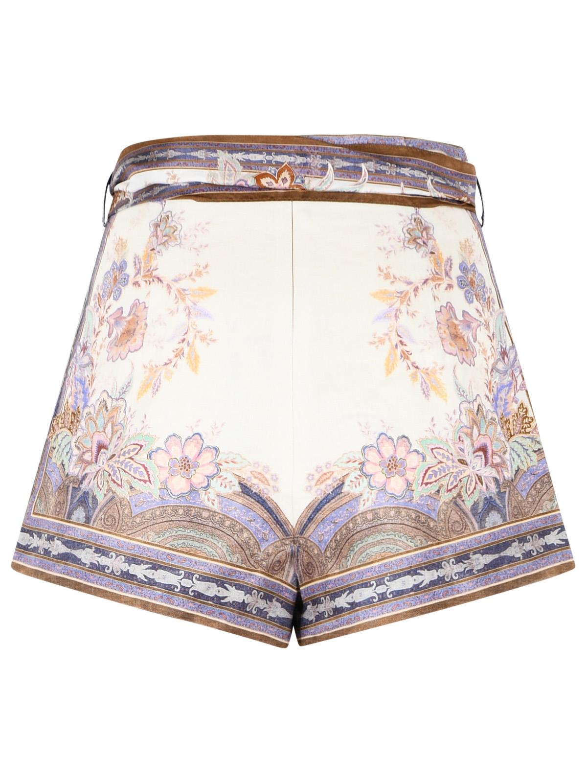 Zimmermann 'Luna' Cream Linen Shorts Women ZIMMERMANN