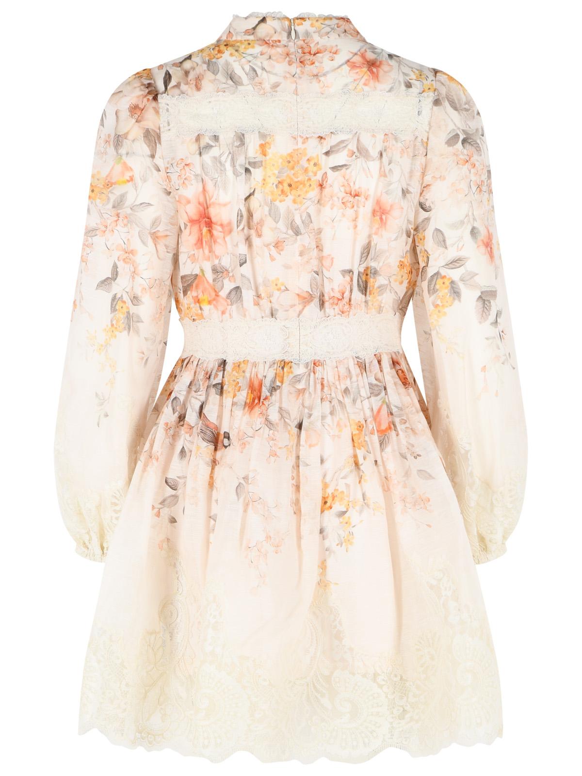 Zimmermann 'Luna' Cream Linen Blend Dress Women ZIMMERMANN